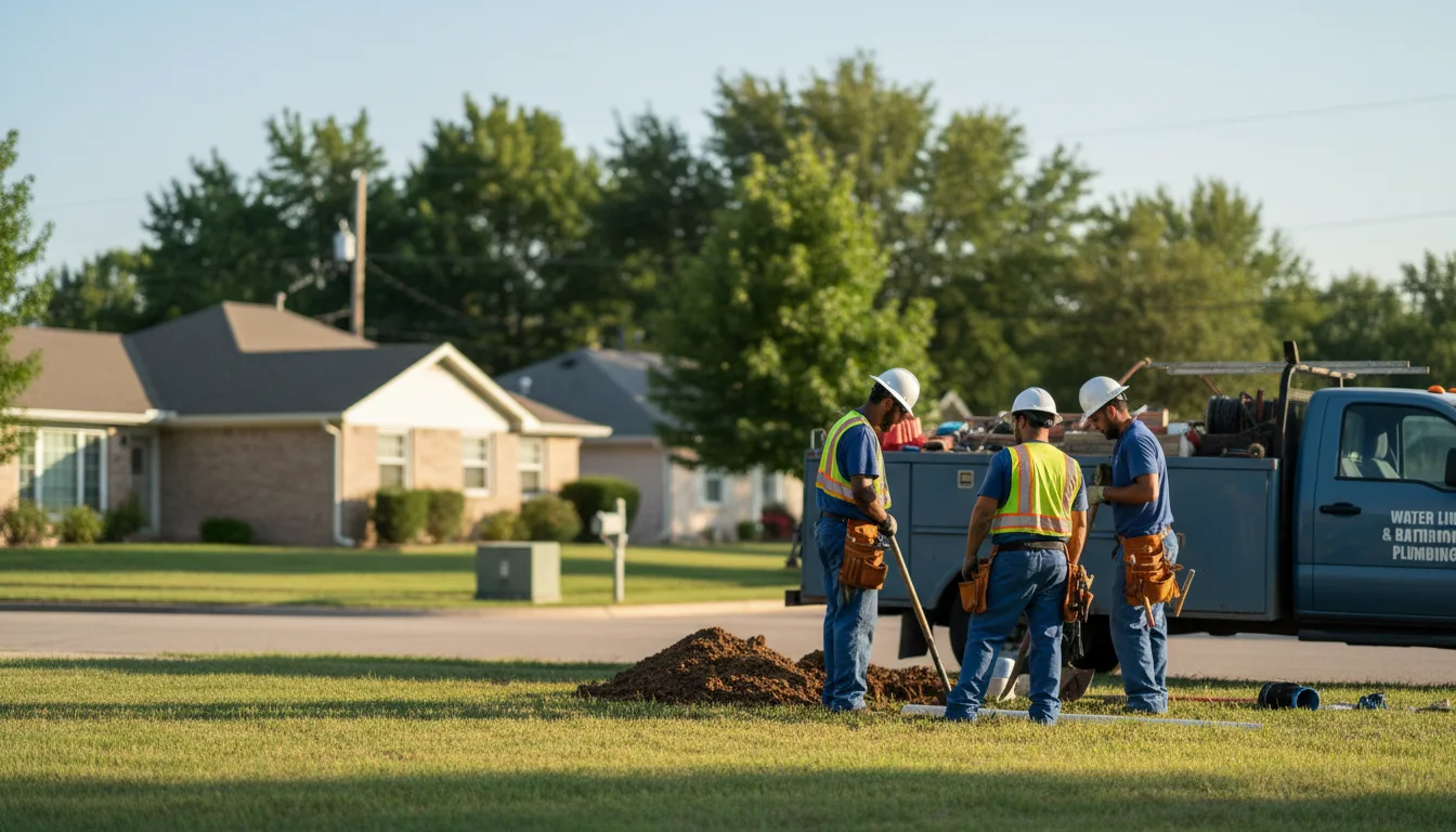 Residential water line and bathroom plumbing service in Columbia City, IN